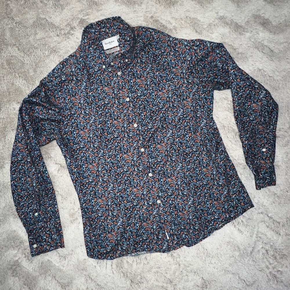 Men’s Floral Button Up Long Sleeve Top
